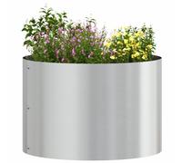 vidaXL Anneau de jardinière Argenté 30 x 30 x 20 cm Acier galvanisé, Cercle de Jardin en métal Moderne, élément de décor sculptural, Cadre en Acier Durable pour tes Plantes, Design Minimaliste