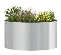 vidaXL Anneau de jardinière Argenté 40 x 40 x 20 cm Acier galvanisé, Jardin et terrasse, Pot en Acier Rond, déco Moderne pour Plantes, Accessoire métal Contemporain