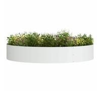 vidaXL Anneau de jardinière Blanc 120 x 120 x 20 cm, Cercle de Jardin en métal Moderne, élément de décor sculptural, Cadre en Acier Durable pour tes Plantes, Design Minimaliste