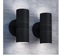 2x Applique Murale Extérieur Acier Inoxydable Vers le Bas Lampe Jardin vidaXL