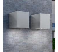 vidaXL Applique murale d'extérieur forme de cube 2 pcs Lampe éclairage de jardin 42224 Gris G