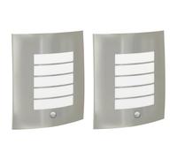 vidaXL Lampe murale 2 pièces Acier inoxydable Détecteur de mouvement IP44