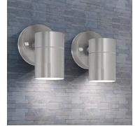 vidaXL Applique murale LED d'extérieur 2 pièces Acier inoxydable vers le bas