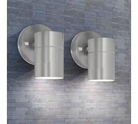 vidaXL Applique murale LED d'extérieur 2 pièces Acier inoxydable vers le bas