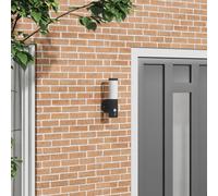 Vidaxl Applique Murale Noire En Acier Inoxydable Ip44 Avec Capteur