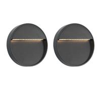 Vidaxl Appliques Murales À Led D'extérieur 2 Pcs 3 W Noir Rond Noir