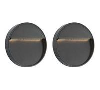 2x Appliques Murales LED d'Extérieur Noir Rond Eclairage Luminaire vidaXL