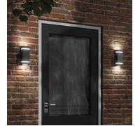 Vidaxl Appliques Murales D'extérieur 2 Pcs Noir Acier Inoxydable Noir