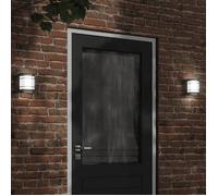 vidaXL Appliques murales d'extérieur 2 pcs noir acier inoxydable, éclairage mural d'extérieur, lampe murale de jardin, 4006299