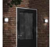 vidaXL Appliques murales d'extérieur 2 pcs noir acier inoxydable, éclairage mural d'extérieur, lampe murale de jardin, 4006299