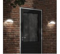 vidaXL Appliques murales LED d'extérieur avec capteurs 2 pcs blanc, éclairage mural LED d'extérieur, lampe murale de jardin,