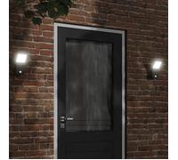 vidaXL Appliques murales LED d'extérieur avec capteurs 2 pcs noir, éclairage mural LED d'extérieur, lampe murale de jardin, 4006271