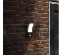 vidaXL Appliques murales LED d'extérieur avec capteurs 2 pcs noir, éclairage mural LED d'extérieur, lampe murale de jardin, 4006263