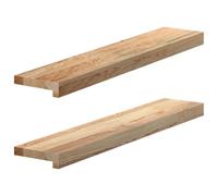 vidaXL Appuis de fenêtre 2 pcs Bois de chêne Massif Non traité