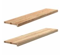 vidaXL Appuis de fenêtre 2 pcs Bois de chêne Massif Non traité