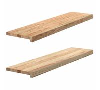 vidaXL Appuis de fenêtre 2 pcs Bois de chêne Massif Non traité