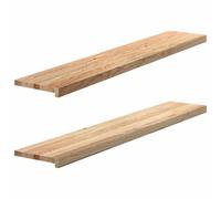 vidaXL Appuis de fenêtre 2 pcs non traités 140 x 25 x 2 cm Bois chêne massif