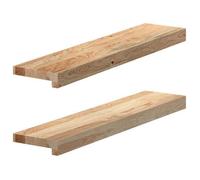 vidaXL Appuis de fenêtre 2 pcs bois de chêne massif non traité 4009085