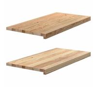 vidaXL Appuis de fenêtre 2 pcs Bois de chêne Massif Non traité, Rebord de fenêtre, Appui de fenêtre en chêne, Appui de fenêtre en Bois
