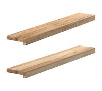 vidaXL Appuis de fenêtre 2 pcs Bois de chêne Massif Non traité, Rebord de fenêtre, Appui de fenêtre en chêne, Appui de fenêtre en Bois