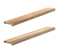 vidaXL Appuis de fenêtre 2 pcs Bois de chêne Massif Non traité, Rebord de fenêtre, Appui de fenêtre en chêne, Appui de fenêtre en Bois