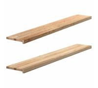 vidaXL Appuis de fenêtre 2 pcs Bois de chêne Massif Non traité, Rebord de fenêtre, Appui de fenêtre en chêne, Appui de fenêtre en Bois