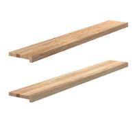 vidaxl Lot de 2 rebords de fenêtre en chêne non traité, 140 x 20 x 2 cm, grain naturel pour décoration polyvalente, salon/chambre à coucher