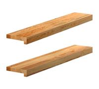vidaXL Appuis de fenêtre 2 pcs Marron Clair Bois de chêne Massif
