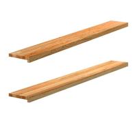 vidaXL Appuis de fenêtre en chêne massif Marron clair 2 pcs