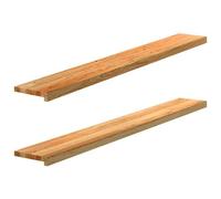 vidaXL Appuis de fenêtre 2 pcs Marron Clair Bois de chêne Massif