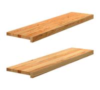 Vidaxl Appuis De Fenêtre 2 Pcs Marron Clair Bois De Chêne Massif