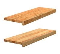 vidaXL Appuis de fenêtre 2 pièces Bois de chêne massif Marron clair
