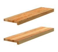 vidaXL Appuis de fenêtre en chêne massif 2 pcs marron clair