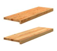 vidaXL Appuis de fenêtre 2 pcs Marron Clair Bois de chêne Massif, Rebord de fenêtre, Appui de fenêtre en chêne, Appui de fenêtre en Bois