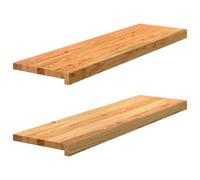 vidaXL Appuis de fenêtre 2 pcs Marron Clair Bois de chêne Massif, Rebord de fenêtre, Appui de fenêtre en chêne, Appui de fenêtre en Bois