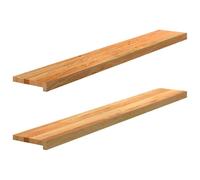 vidaXL Appuis de fenêtre 2 pcs Marron Clair Bois de chêne Massif, Rebord de fenêtre, Appui de fenêtre en chêne, Appui de fenêtre en Bois