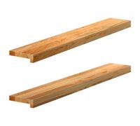 APPUIS DE FENÊTRE 2 PCS MARRON CLAIR BOIS DE CHÊNE MASSIF
