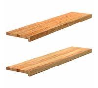 vidaXL Appuis de fenêtre 2 pcs en chêne massif Marron clair