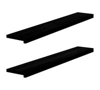 Vidaxl Appuis De Fenêtre 2 Pcs Marron Foncé Bois De Chêne Massif