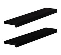 Vidaxl Appuis De Fenêtre 2 Pcs Marron Foncé Bois De Chêne Massif
