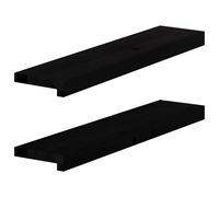 Vidaxl Appuis De Fenêtre 2 Pcs Marron Foncé Bois De Chêne Massif