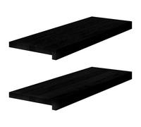 Vidaxl Appuis De Fenêtre 2 Pcs Marron Foncé Bois De Chêne Massif