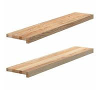 vidaXL Appuis de fenêtre 2 pcs Non traité 100x20x2cm Bois chêne Massif