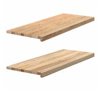 vidaXL Appuis de fenêtre en chêne massif non traité 100 x 40 x 2 cm - Aspect chêne naturel