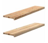 vidaXL Appuis de fenêtre 110x25x2 cm Bois de chêne massif non traité 2 pièces