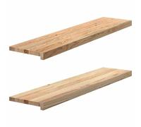 vidaXL Appuis de fenêtre 2 pcs chêne massif non traités 110x30x2 cm