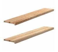 vidaXL Appuis de fenêtre lot de 2 – chêne massif non traité 140×30×2 cm