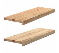vidaXL Appuis de fenêtre 2 pcs Bois de chêne massif non traité 70x25x2 cm