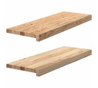 vidaXL Appuis de fenêtre Bois de chêne massif non traité 2 pièces 70x30x2 cm