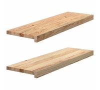 vidaXL Appuis de fenêtre 2 pcs Non traité 80x30x2 cm Bois chêne Massif